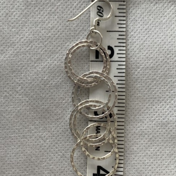 Nordstrom Sterling Silver Hammered Drop Circle Earrings - Picture 5 of 5